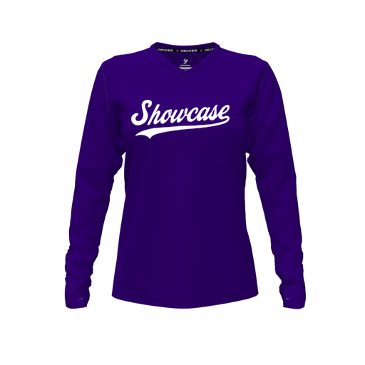 [CUS-DFW-TEES-CMF-VNK-LSL-PUR-FYXS-LOGO3] Comfort T-Shirt (Female Youth XS, Purple, V Neck, Logo 3, Long Sleeve)
