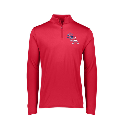 [FTLQFLRD-FAXS-LOGO1] Decker Women's Flex-Lite 1/4 Zip Shirt (Female Adult XS, Red, Logo 1)