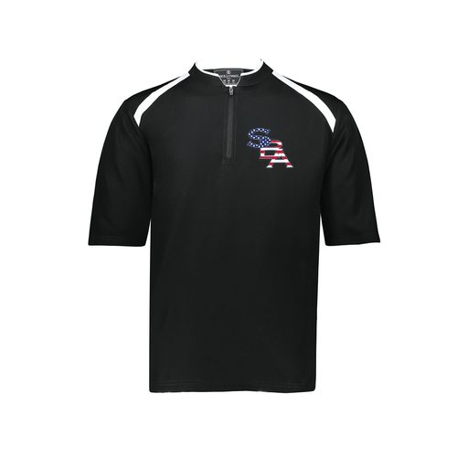 [229581-AS-BLK-LOGO1] Men's Dugout Short Sleeve Pullover (Adult S, Black, Logo 1)