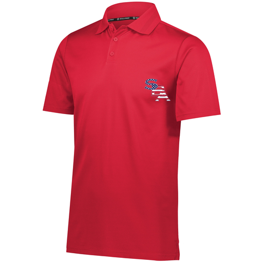 [222568.083.S-LOGO1] Men's Prism Polo (Adult S, Red, Logo 1)