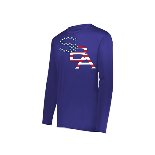 [222823.747.S-LOGO1] Youth LS Smooth Sport Shirt (Youth S, Purple, Logo 1)