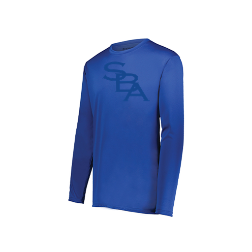 [222823.060.S-LOGO2] Youth LS Smooth Sport Shirt (Youth S, Royal, Logo 2)