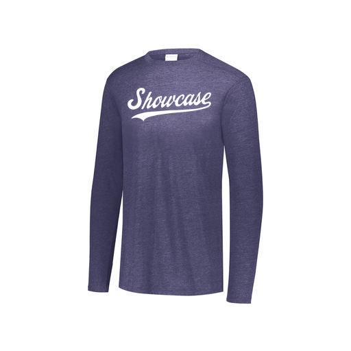 [FTLCUBNV-YS-LOGO3] Decker Youth Tri-Blend T-Shirt - Long Sleeve (Youth S, Navy, Logo 3)