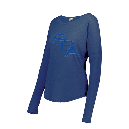 [FTLCUBRY-FAXS-LOGO2] Decker Women's Tri-Blend T-Shirt - Long Sleeve (Female Adult XS, Royal, Logo 2)